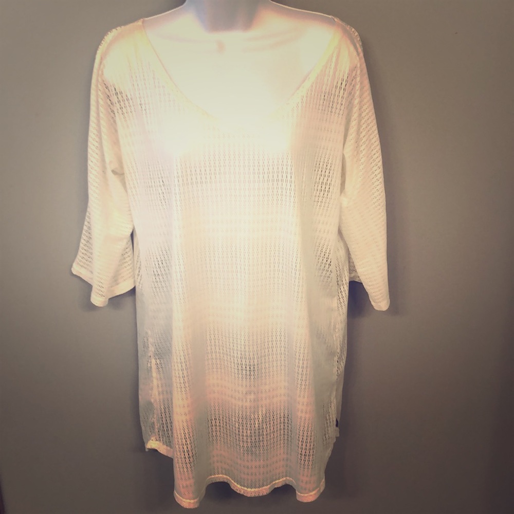 White swim cover-up